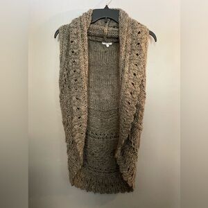 Cozy Brown/Gray Knit Sweater Vest Women’s Size M/L Boho Chic